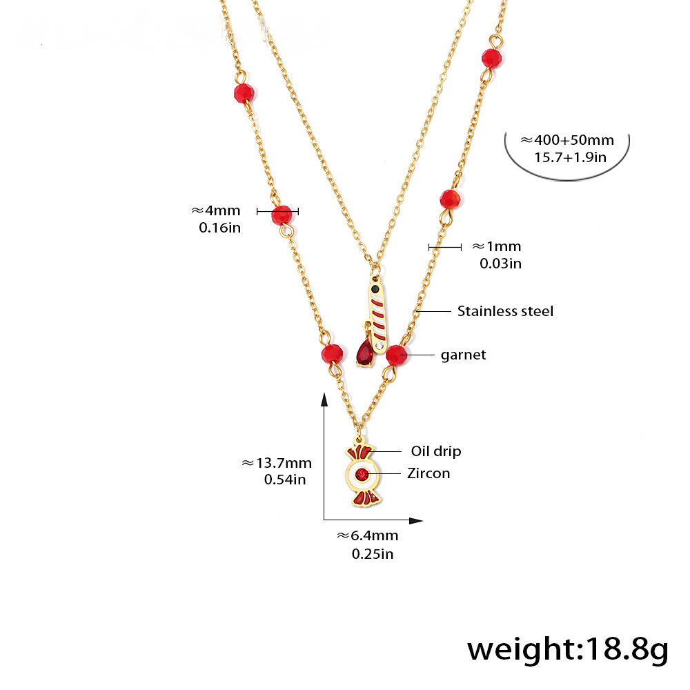 Stainless Steel Candy Gift Necklace Bracelet Earrings Jewelry Suit