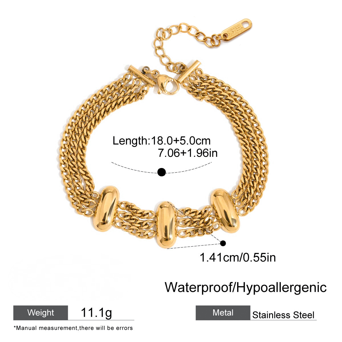 Stainless Steel Chain Bracelet Collection