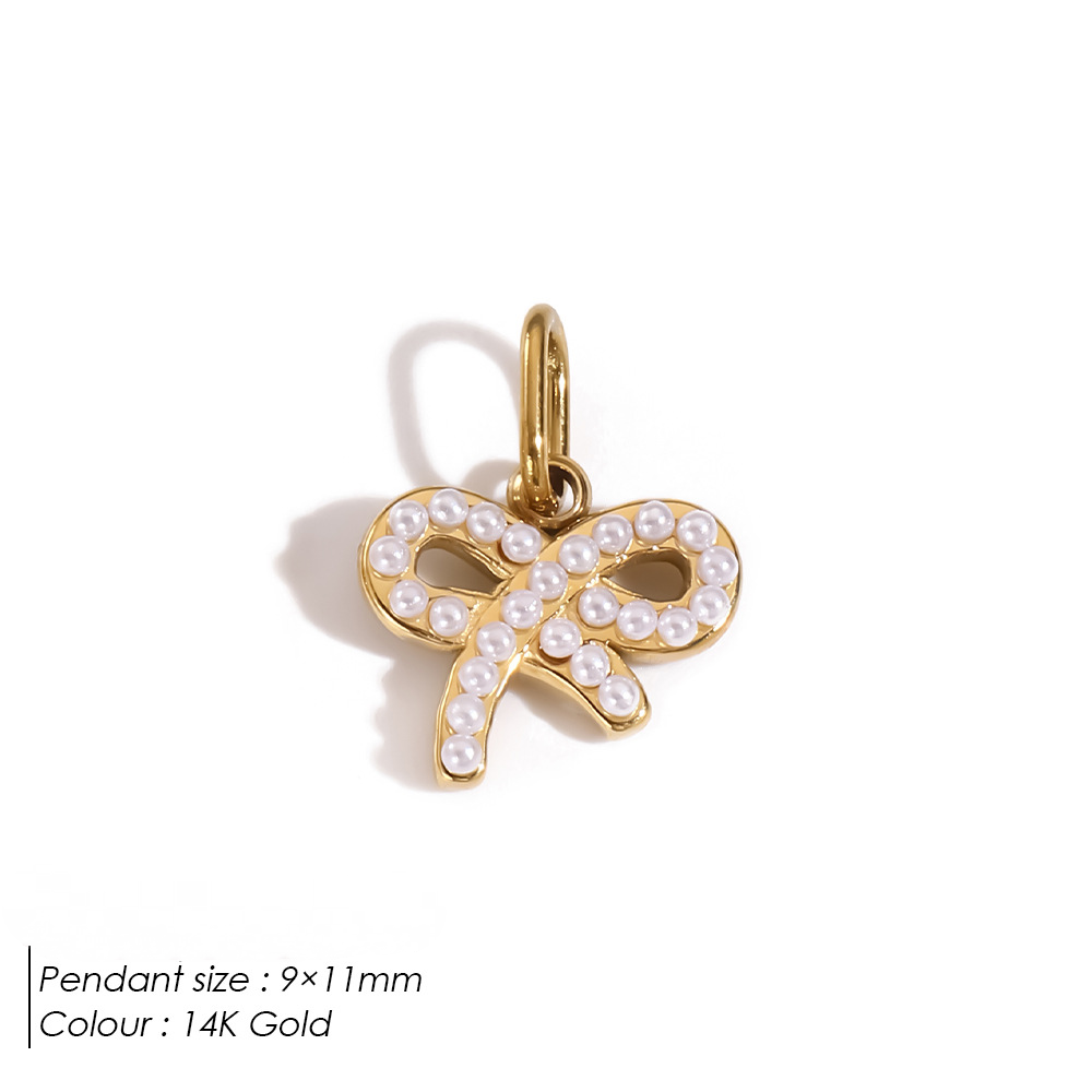 Stainless Steel Hollowed-out Bowknot Series Pendant
