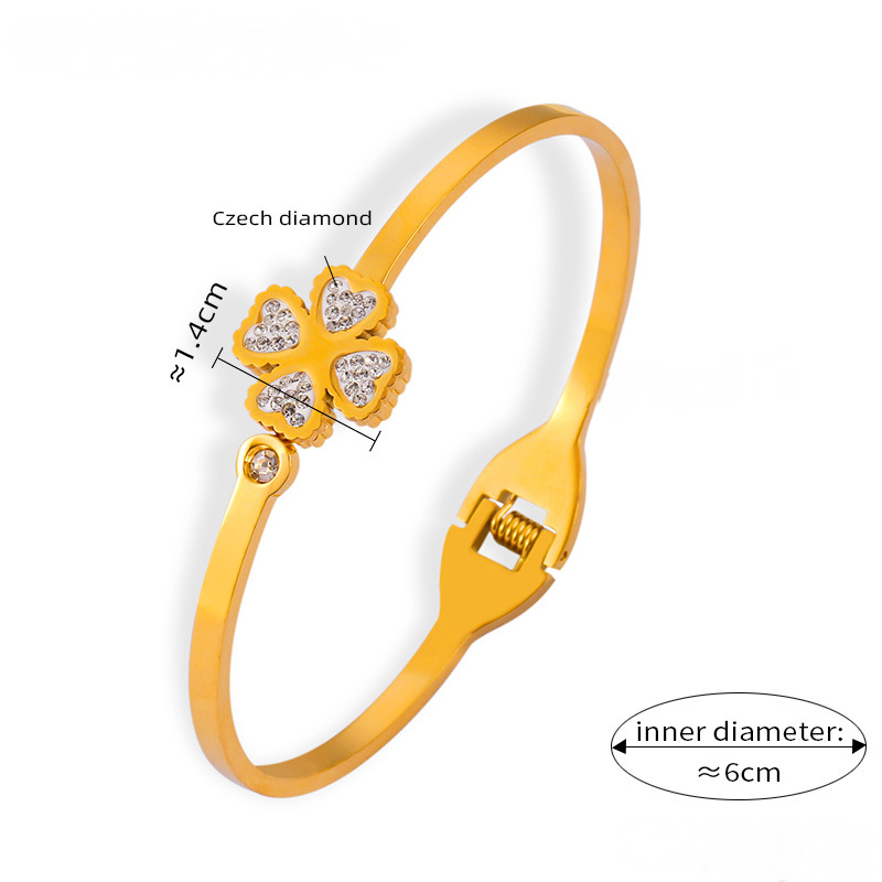 Four-leaf Clover Butterfly Snake Shape Stainless Steel Bracelet