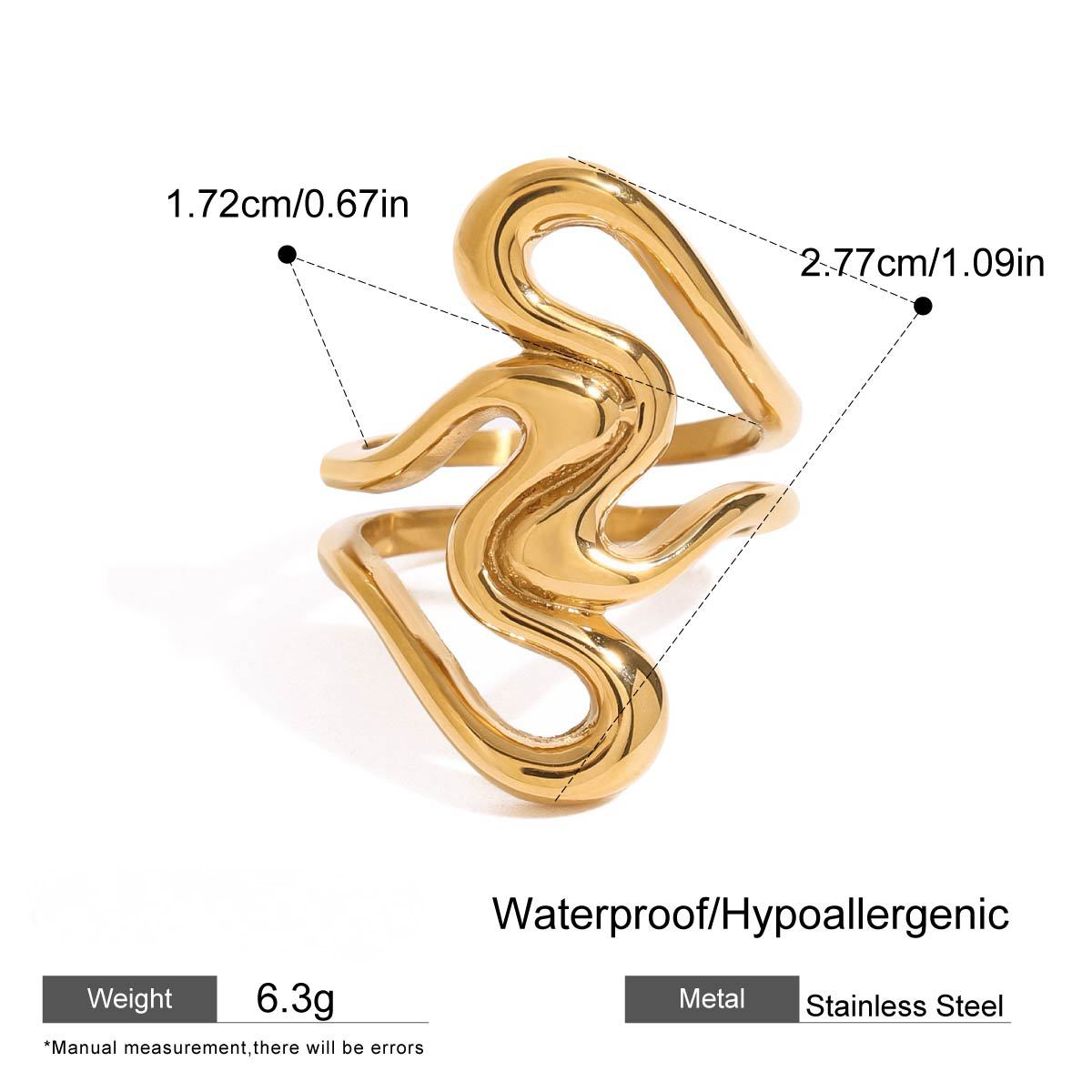 Stainless Steel Geometric Line Ring