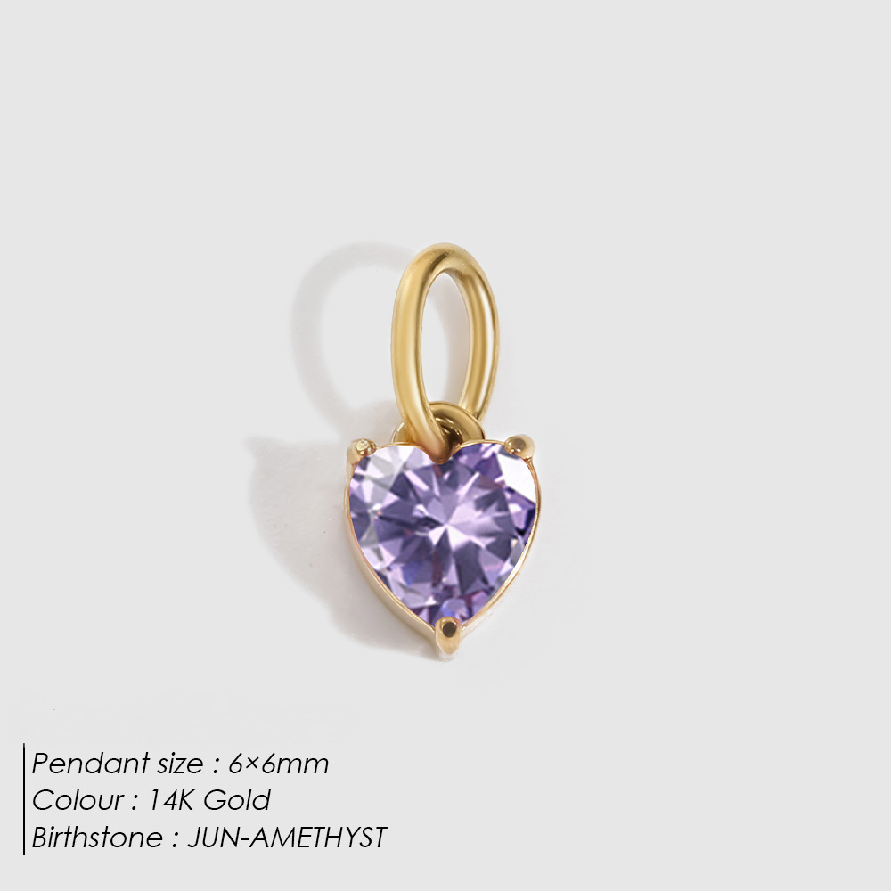 Stainless Steel Heart-shaped Cubic Zirconia Pendant