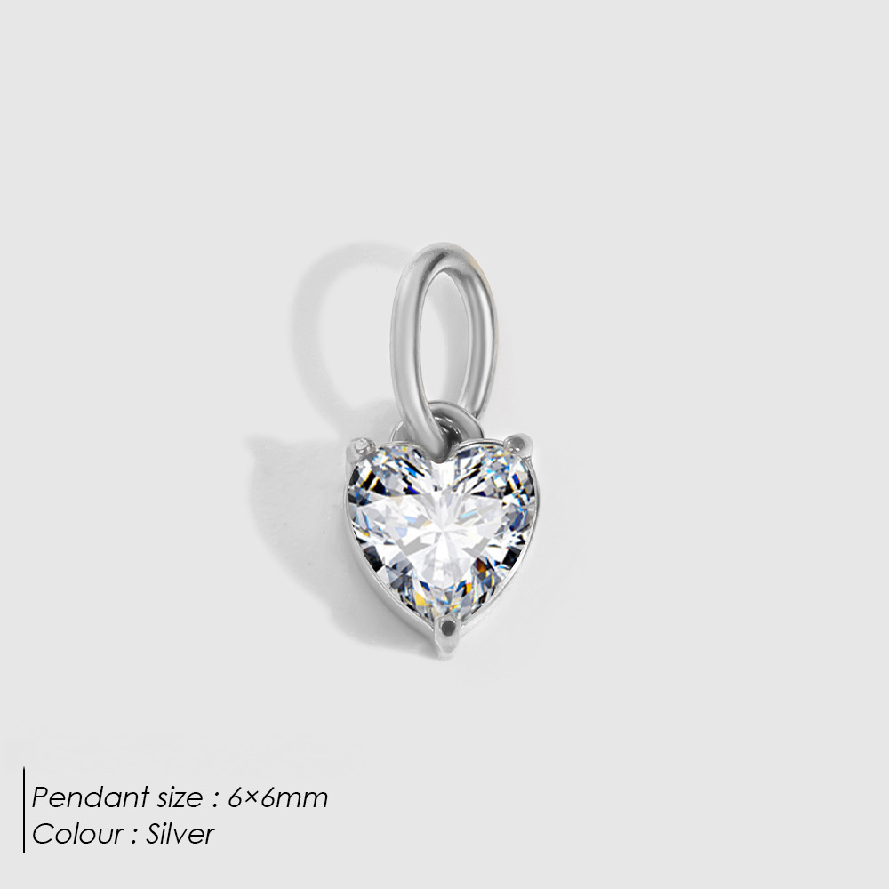 Stainless Steel Cubic Zirconia DIY Necklace Pendant