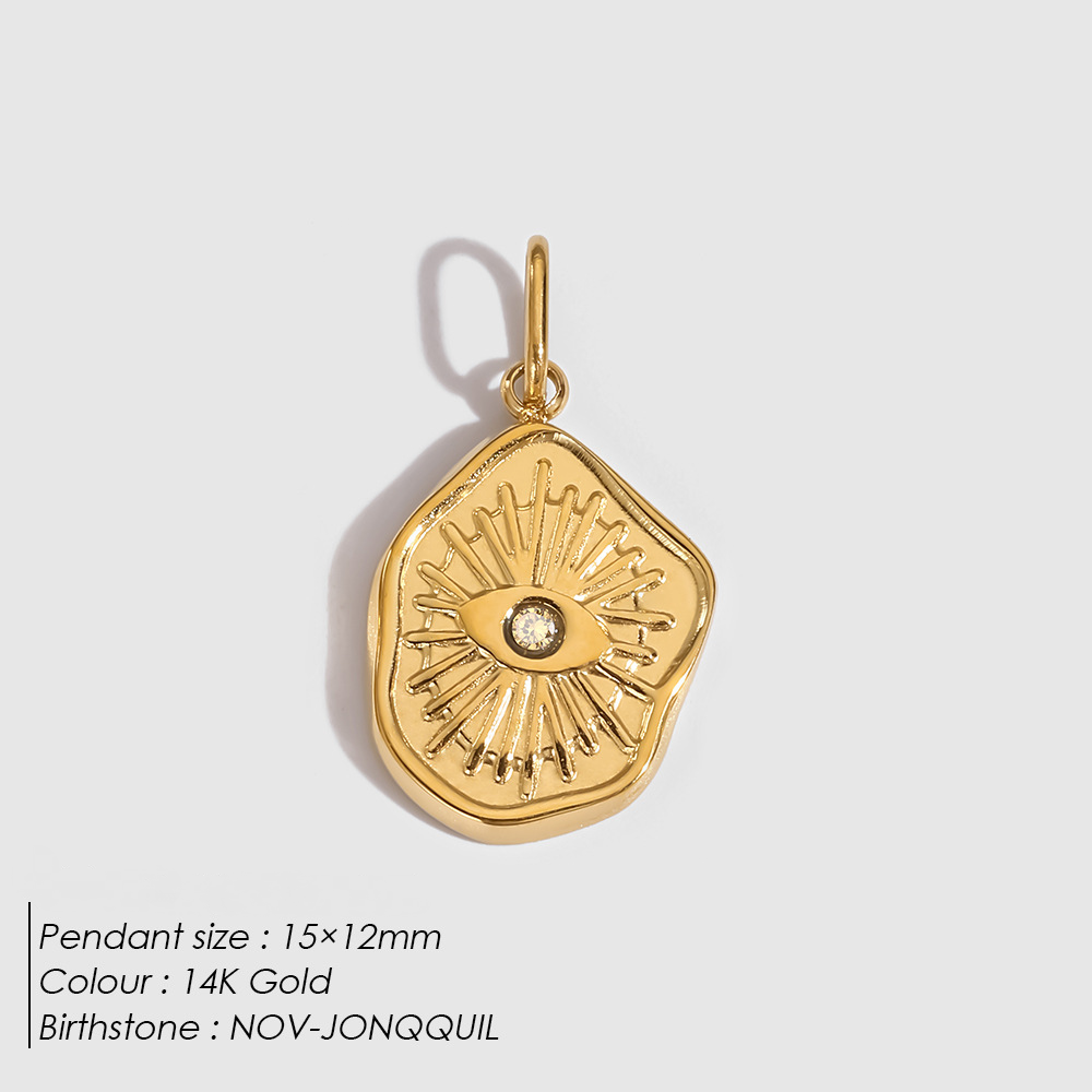 Stainless Steel "Devil's Eye" Irregular Round Pendant