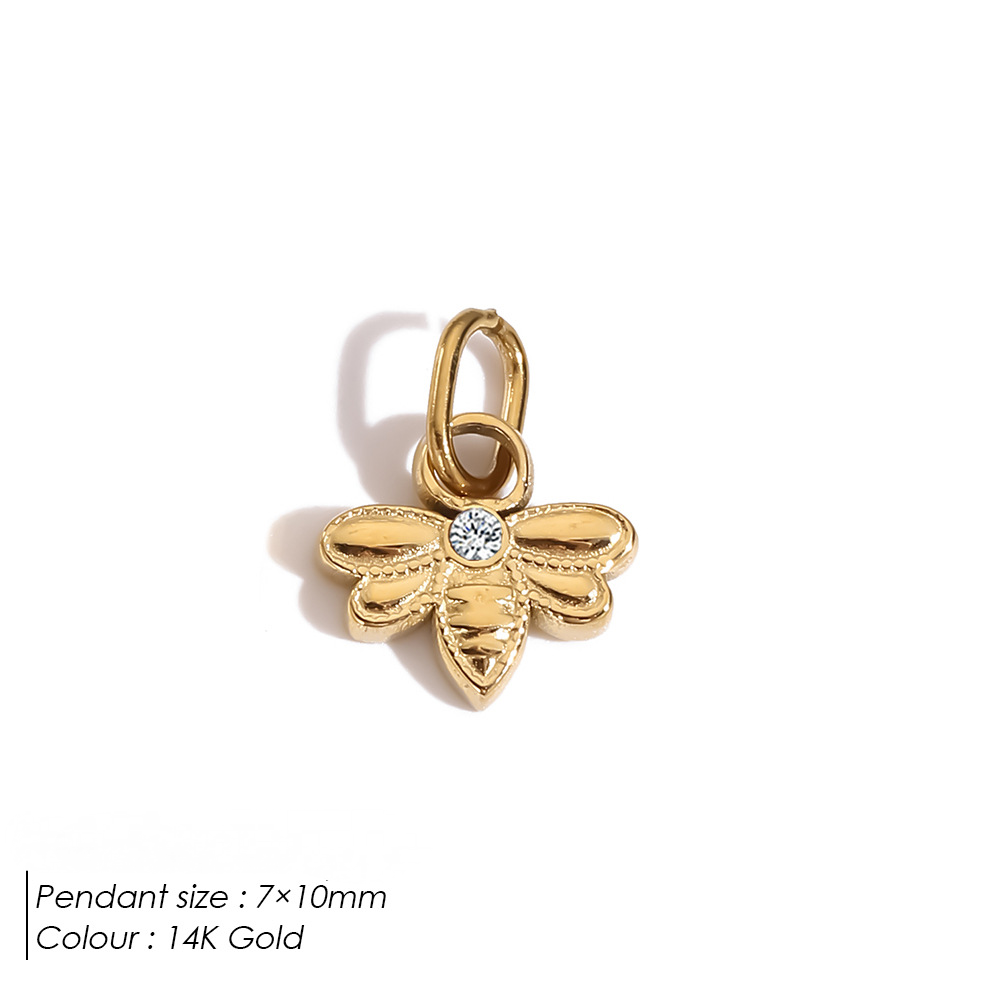 Stainless Steel 14K Gold PVD Butterfly Pendant