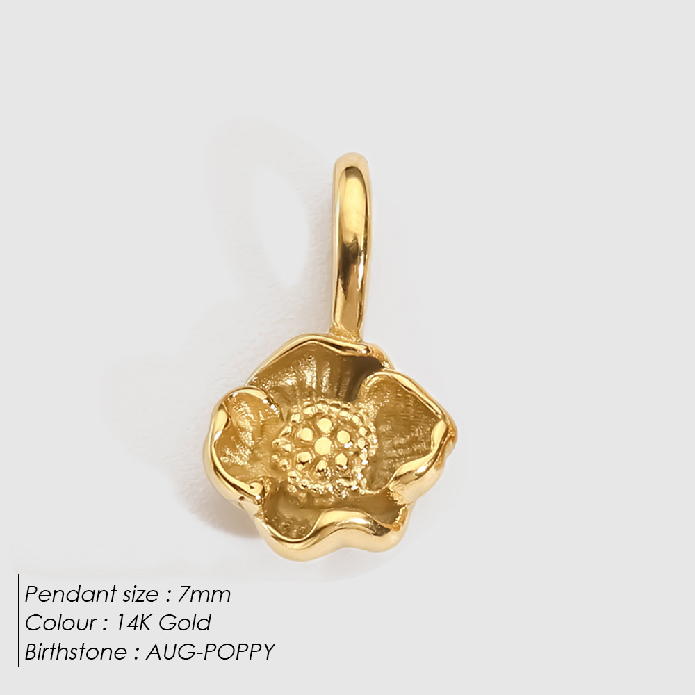Stainless Steel Birthday Three-dimensional Flower Pendant