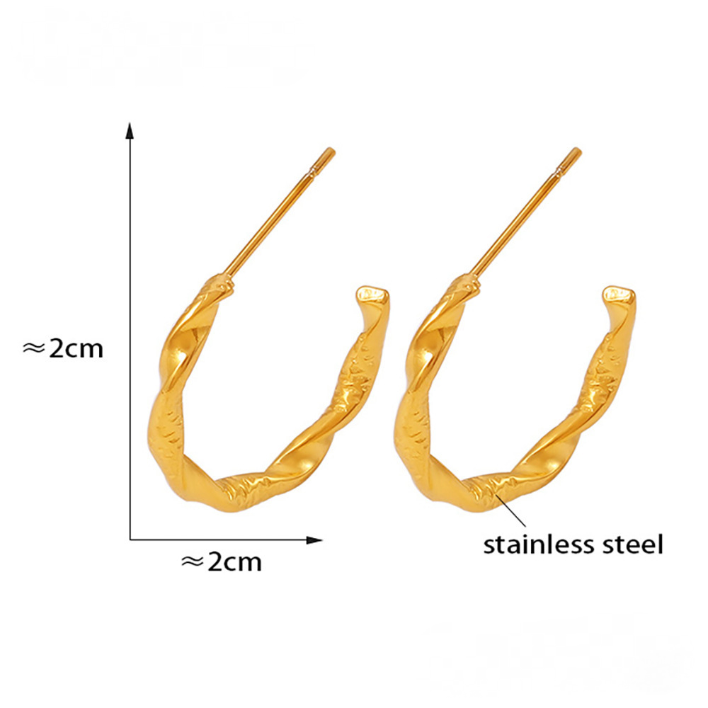 Twist Hoop 18K Gold PVD Stainless SteelEarrings