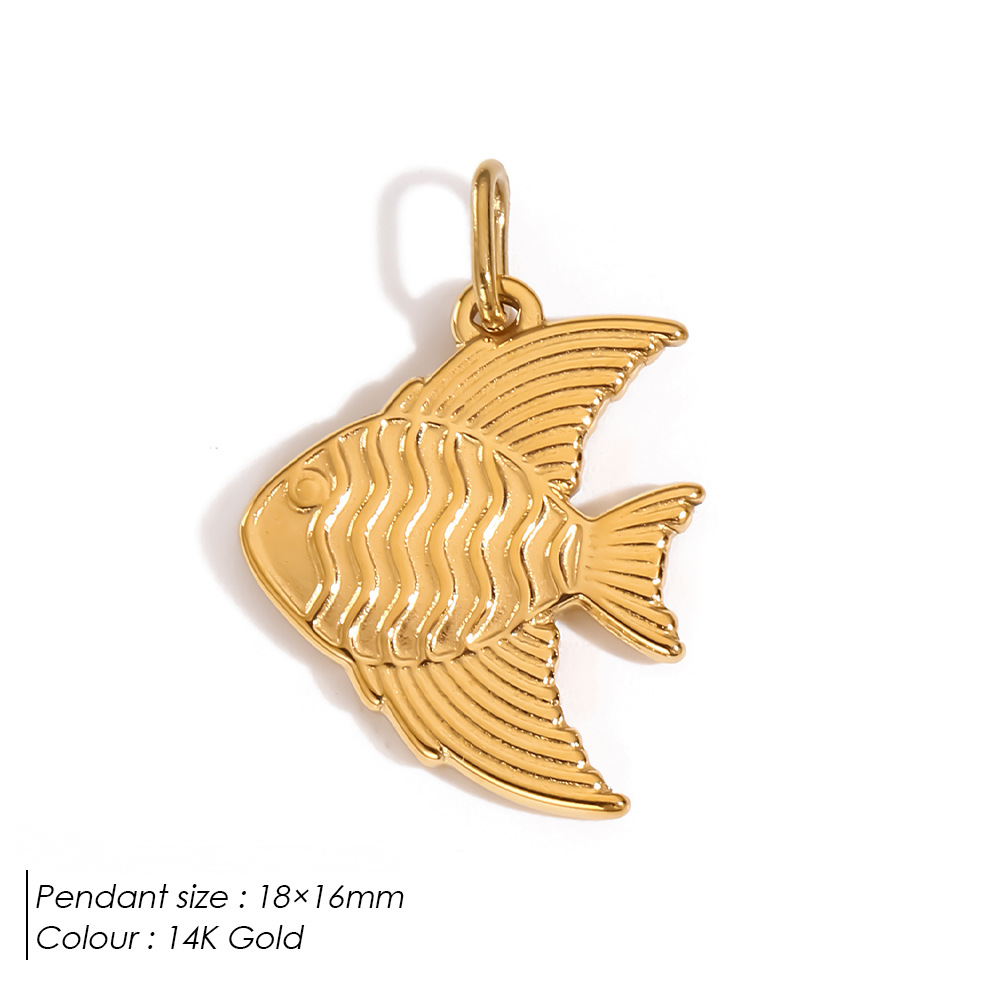Stainless Steel Double-sided Ocean Series DIY Pendant
