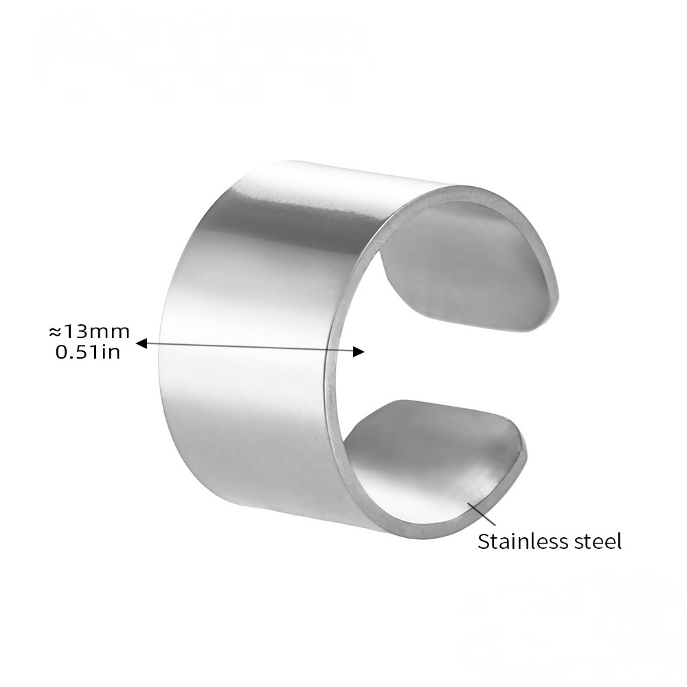 Polished Stainless Steel Chunky Cuff Ring