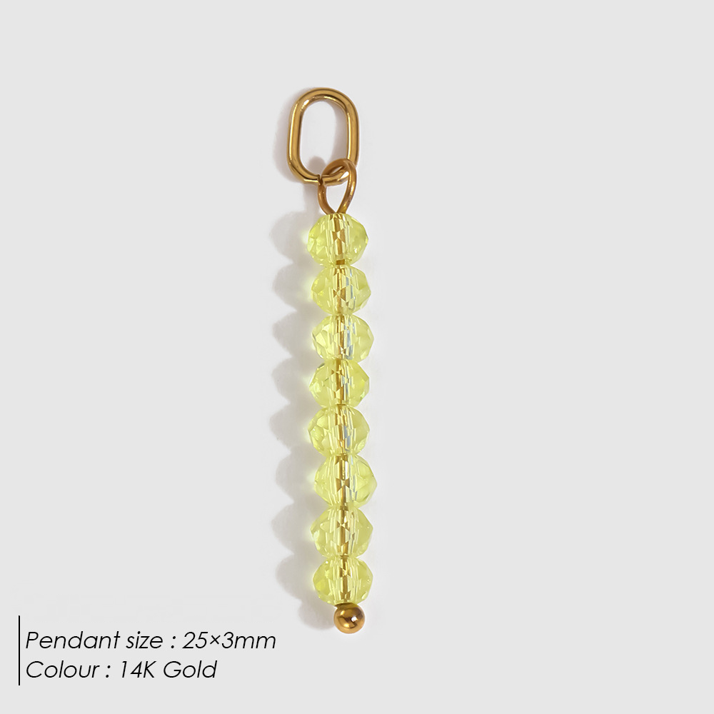Stainless Steel Rainbow Bead Pendant