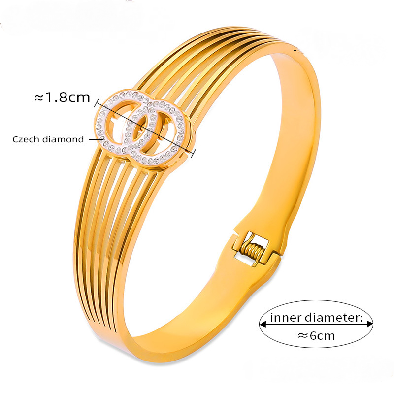 Stainless Steel Light Luxury Style Multi-layer Bracelet
