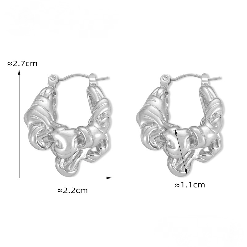Stainless Steel Vintage Wire Knot Design Hoop Earrings