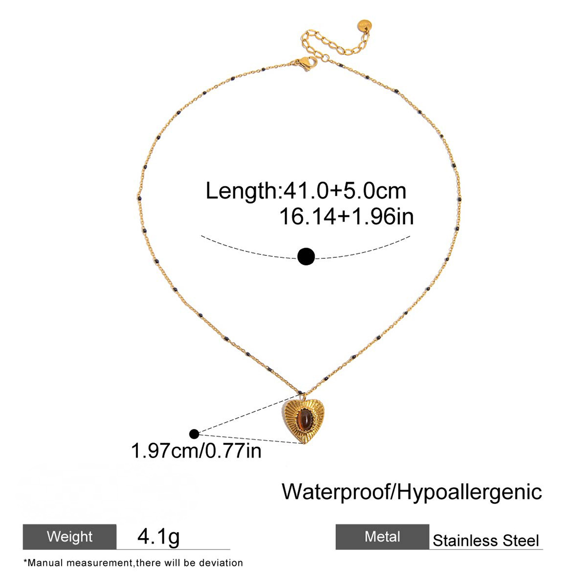 Stainless Steel Pearl Heart Pendant Necklace Collection