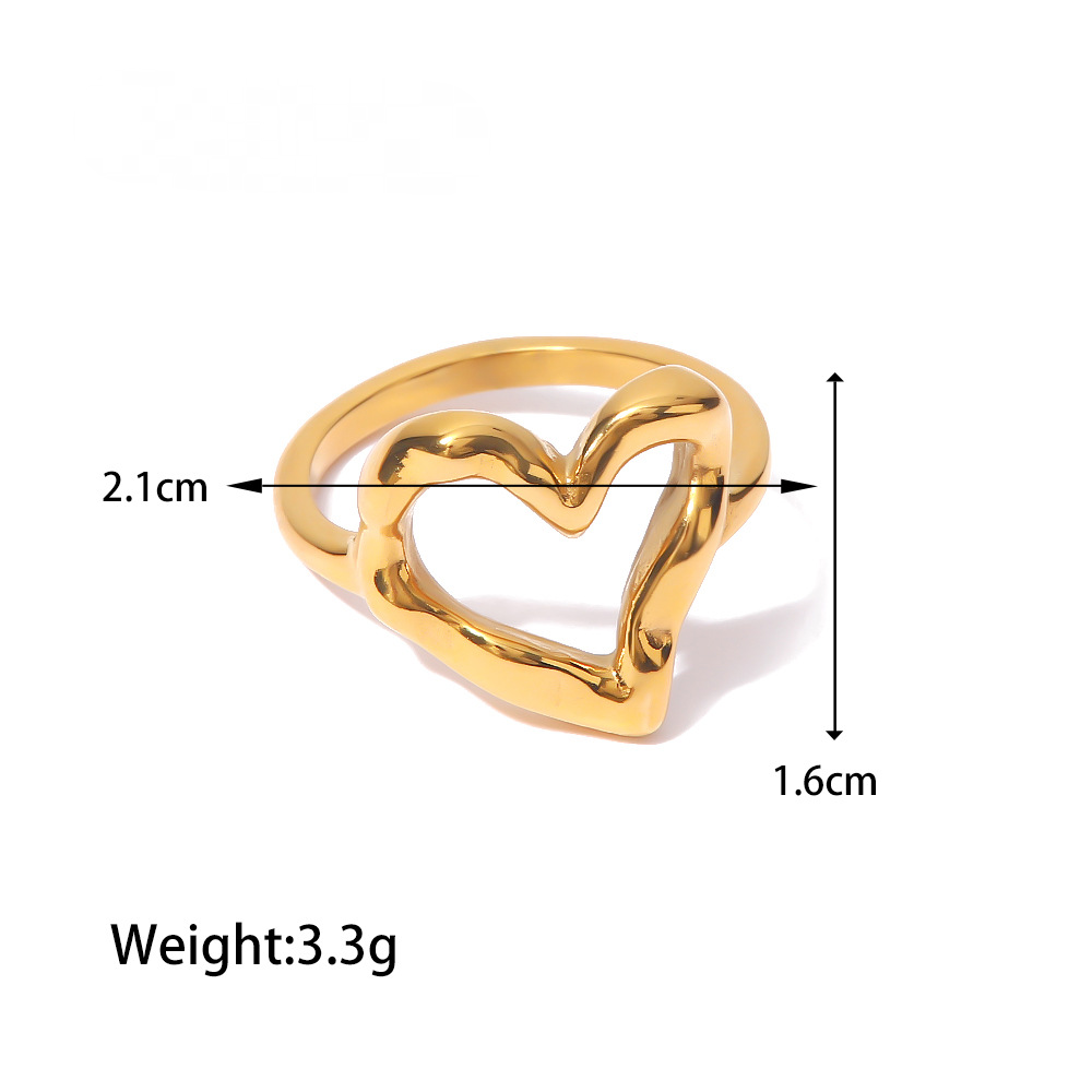 Stainless Steel 18K Gold PVD Oval-shaped Open Ring