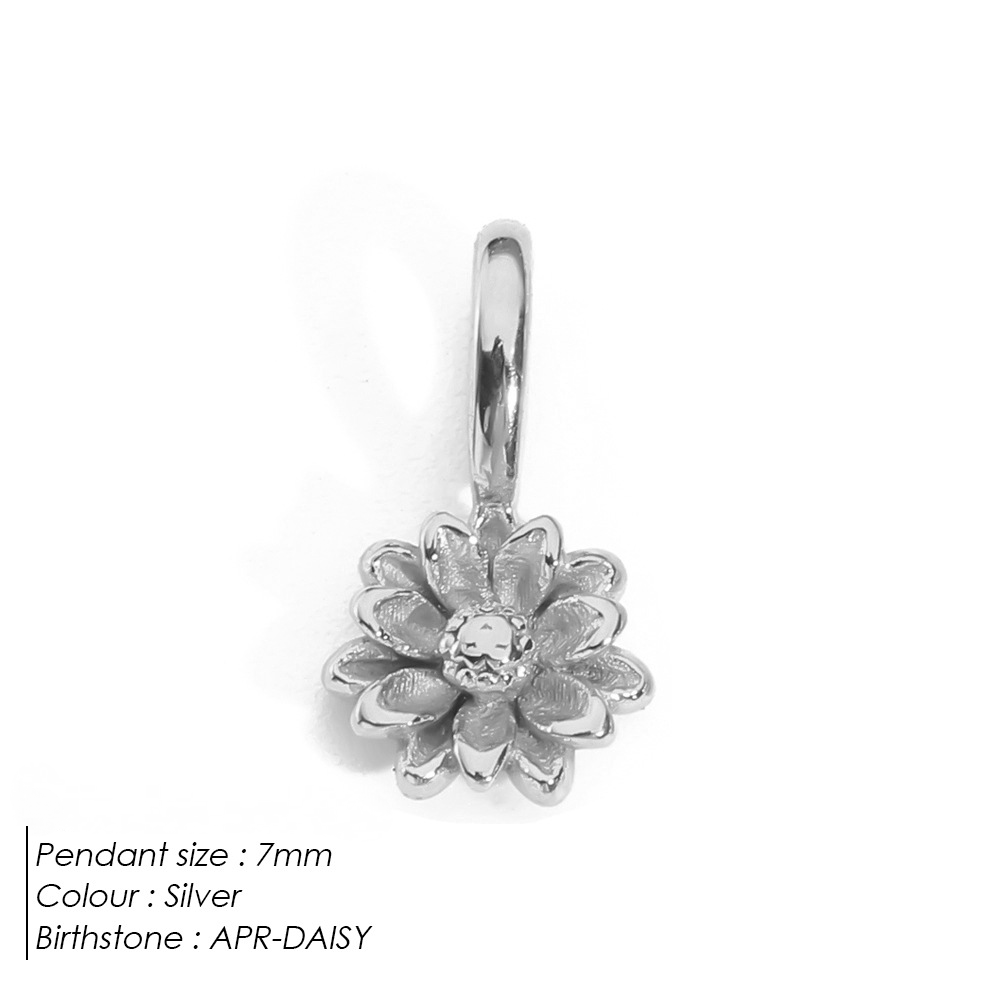 Stainless Steel Birthday Three-dimensional Flower Pendant