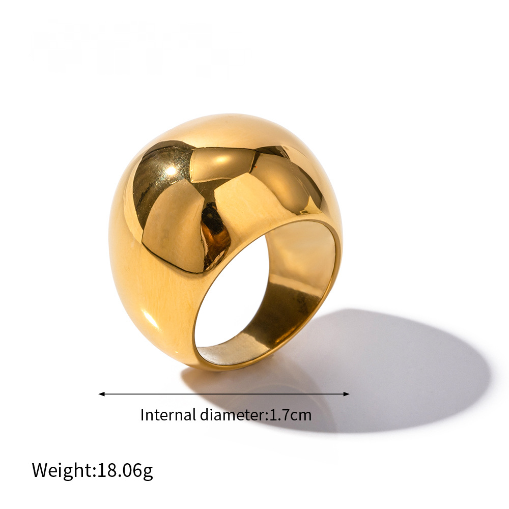 Stainless Steel Exaggerated Cubic Zirconia Ring