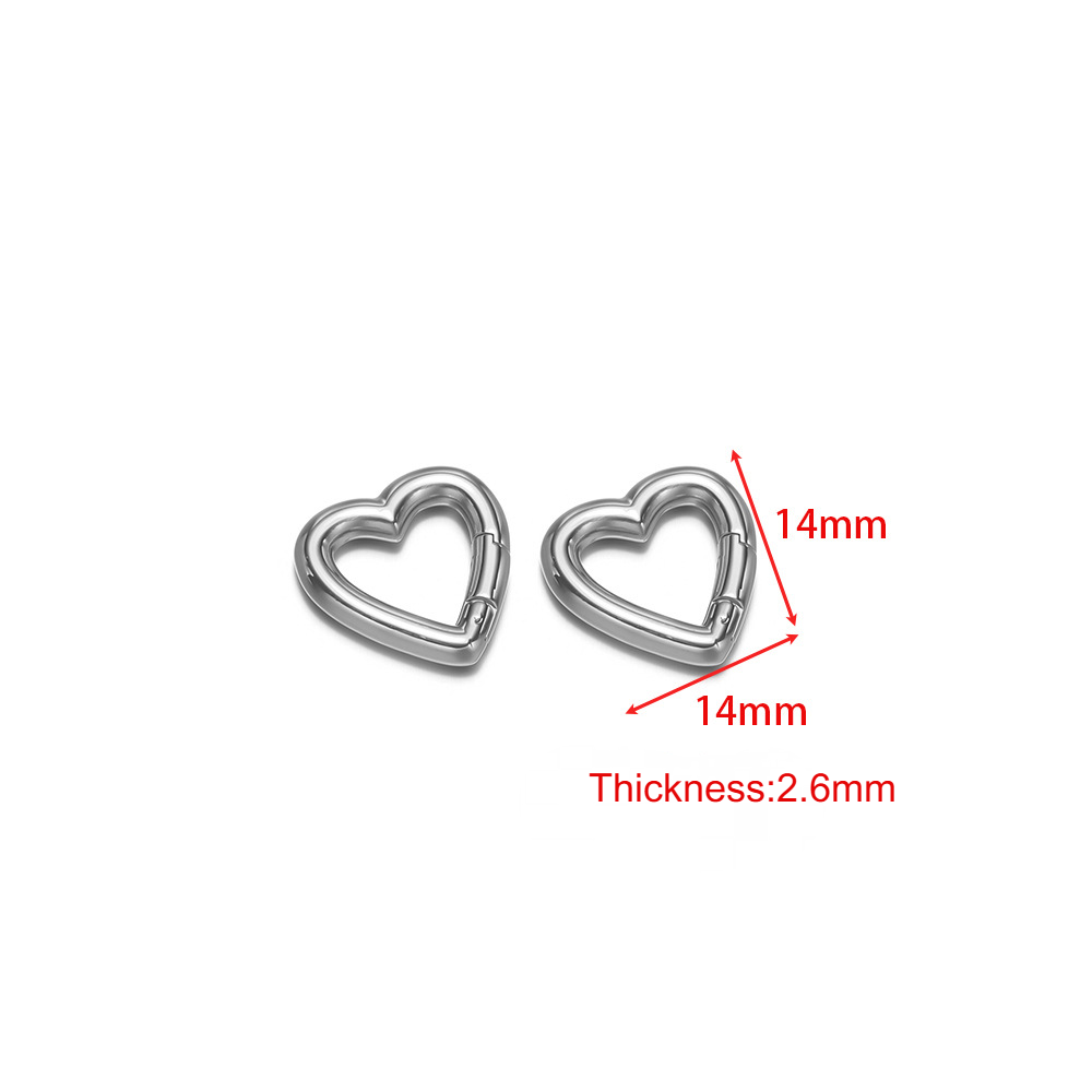 Stainless Steel Heart-shaped Oval Carabiner-2 Pack