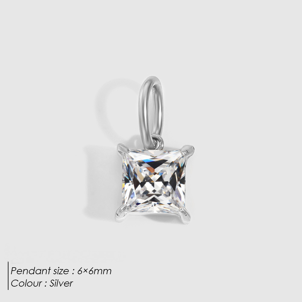 Stainless Steel Cubic Zirconia DIY Necklace Pendant