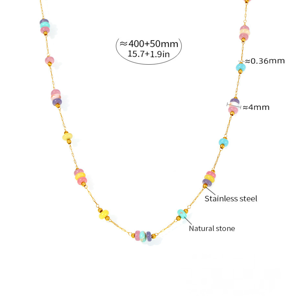 Rainbow Cute Beaded Necklace Bracelet Jewelry Suit