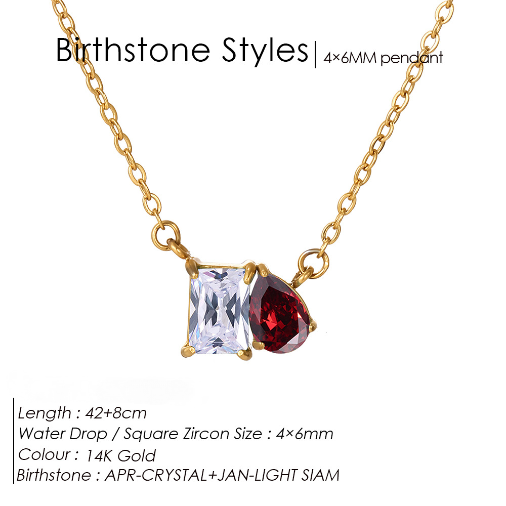 Stainless Steel Heart-shaped Rhinestone Pendant Necklace