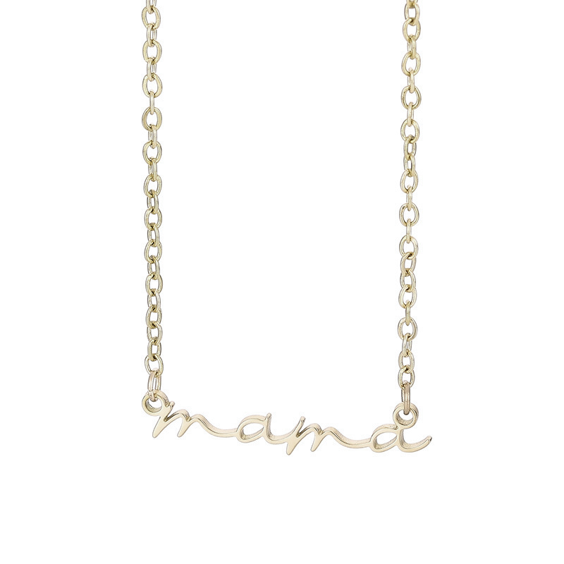 Stainless Steel Mama Letter Pendant Cable Chain Necklace