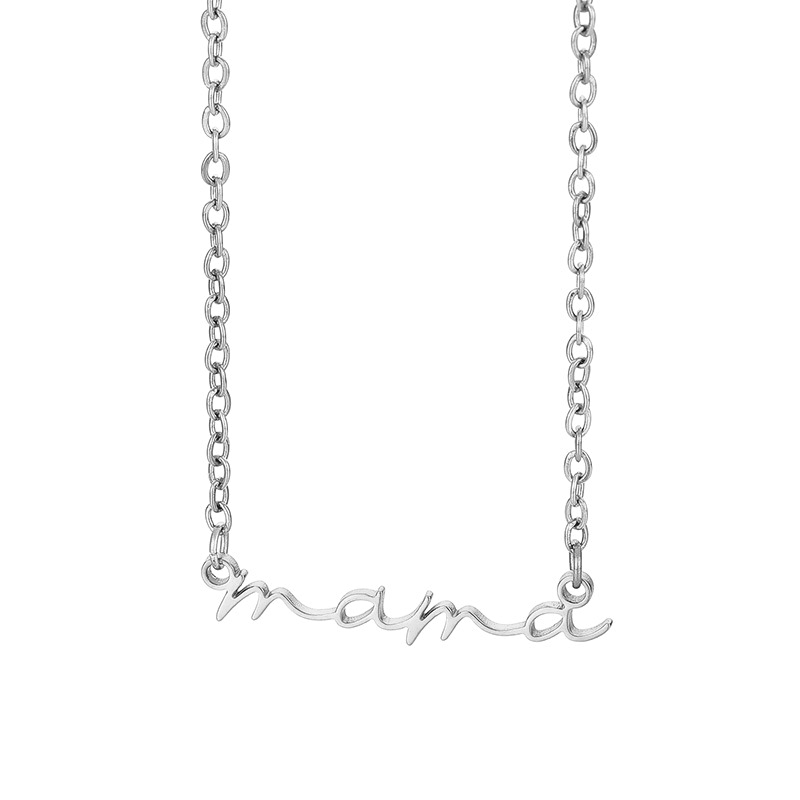 Stainless Steel Mama Letter Pendant Cable Chain Necklace