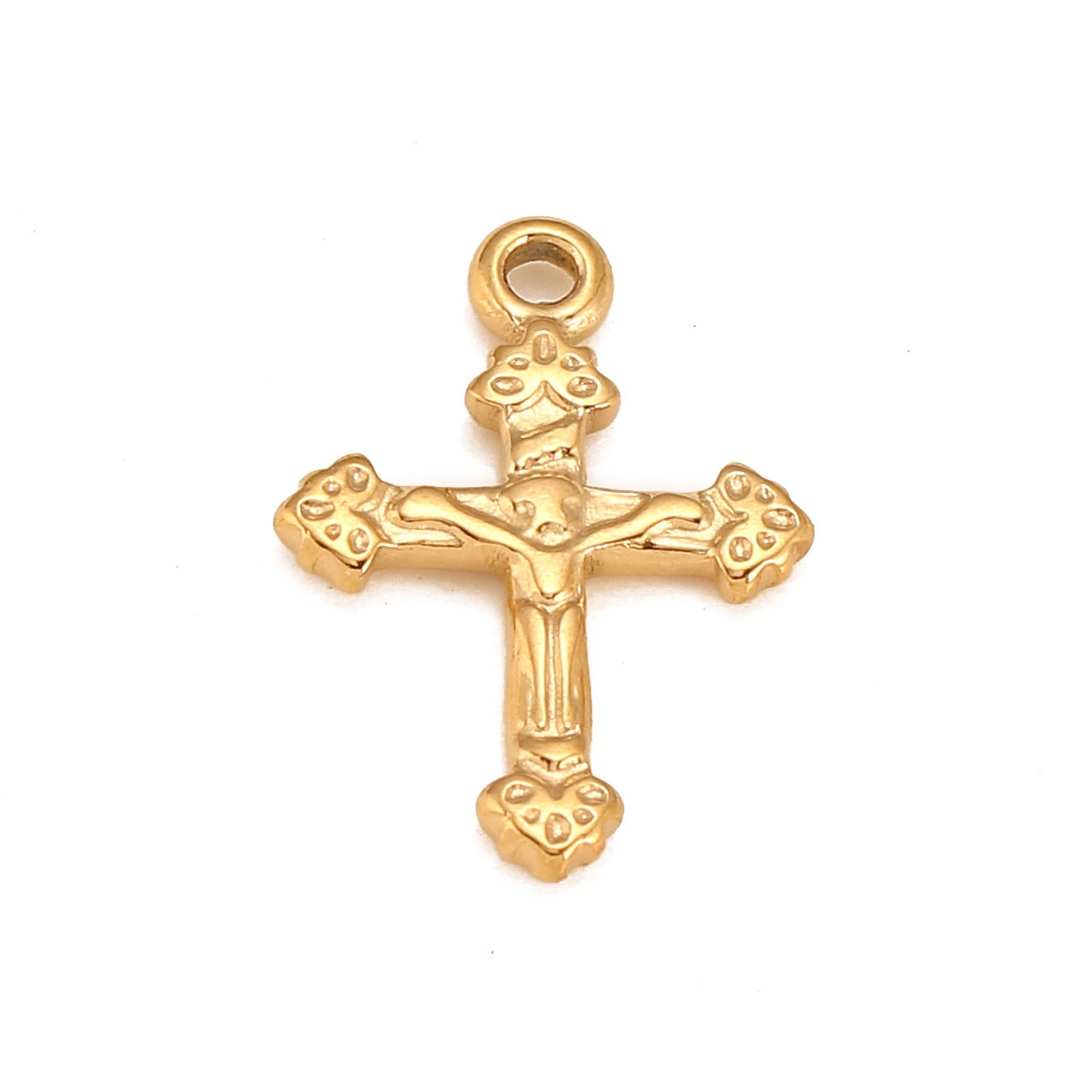 Pendentif croix en acier inoxydable avec tête de mort