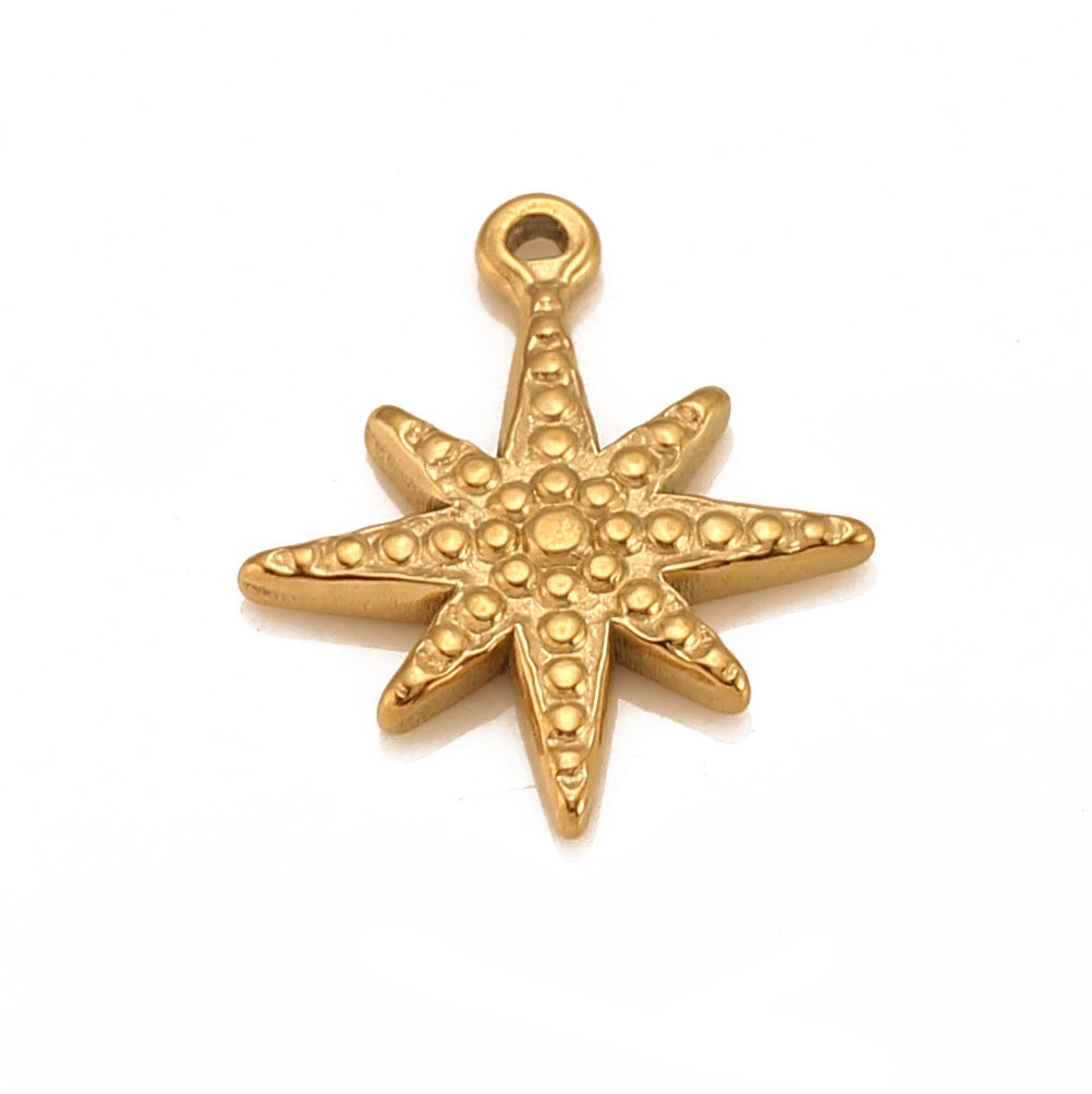 Pendentif étoile à six branches en acier inoxydable