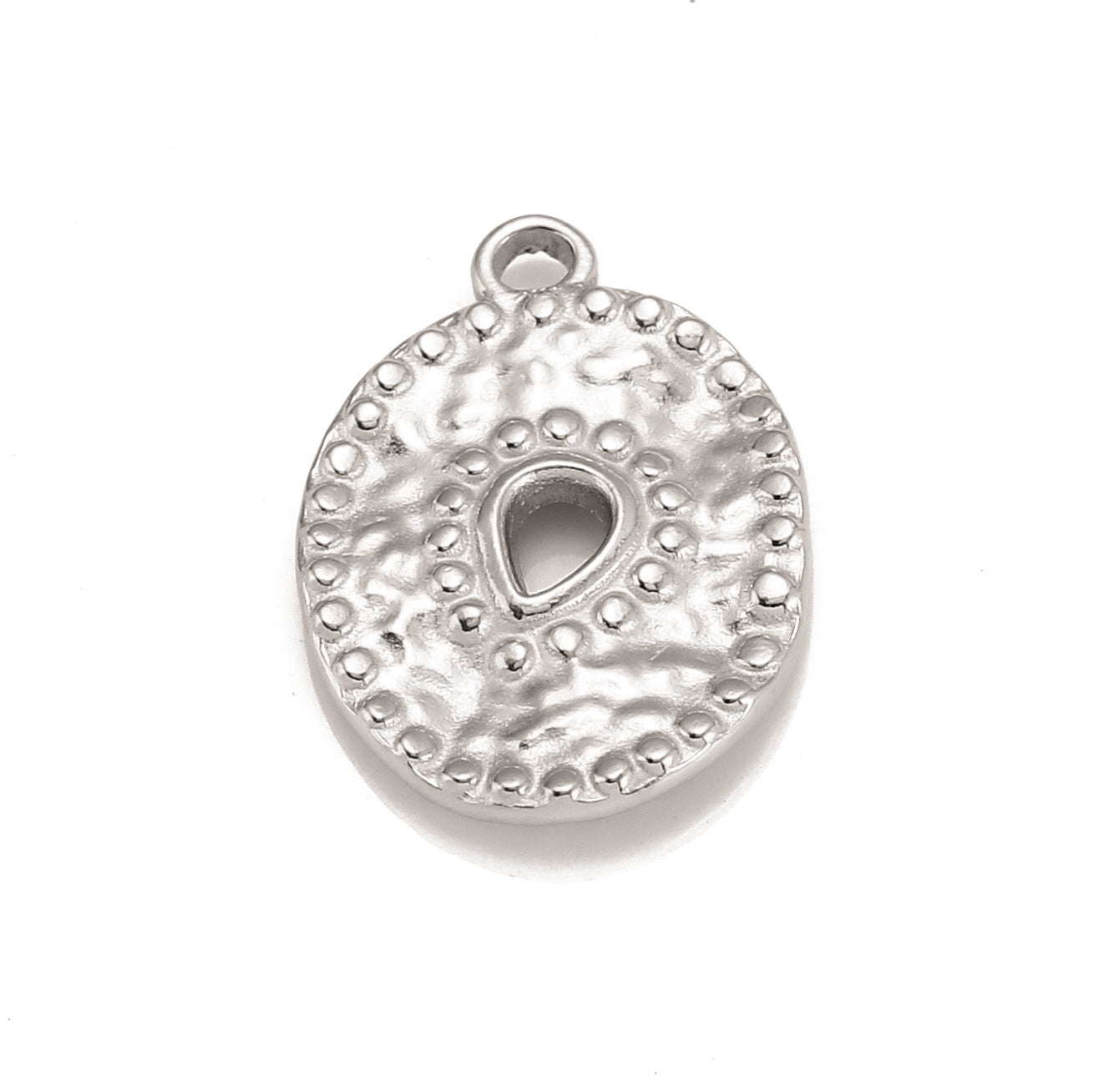 Stainless Steel 18K Gold PVD Hollow Irregular Oval Pendant