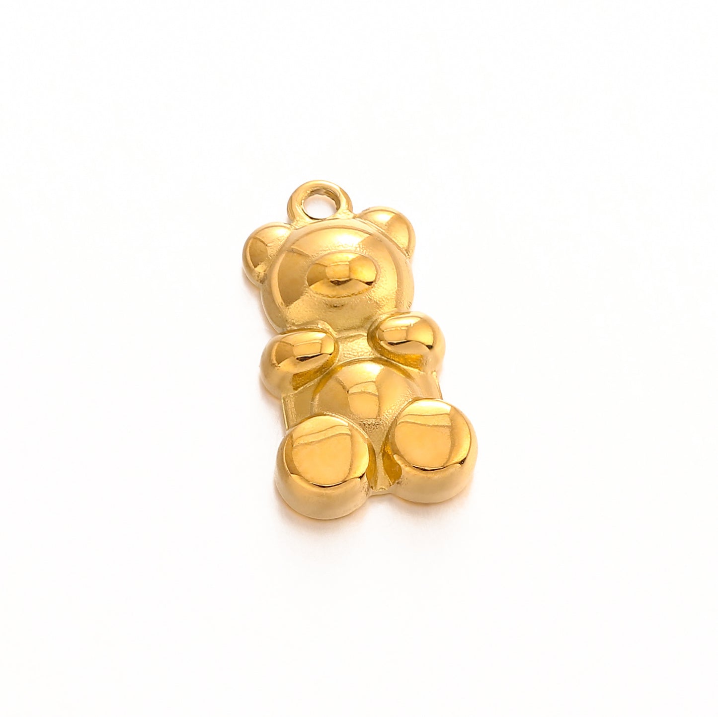 Pendentif ours 3D en acier inoxydable
