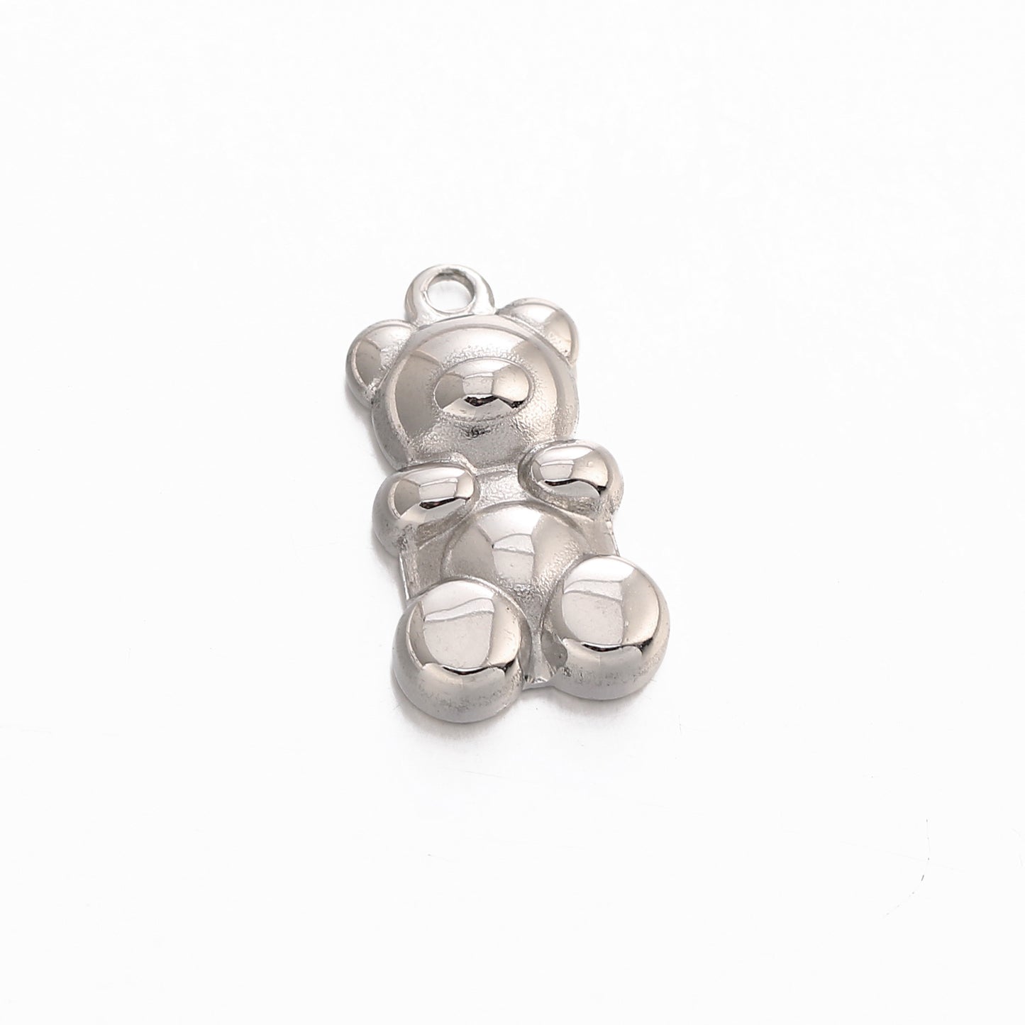 Pendentif ours 3D en acier inoxydable