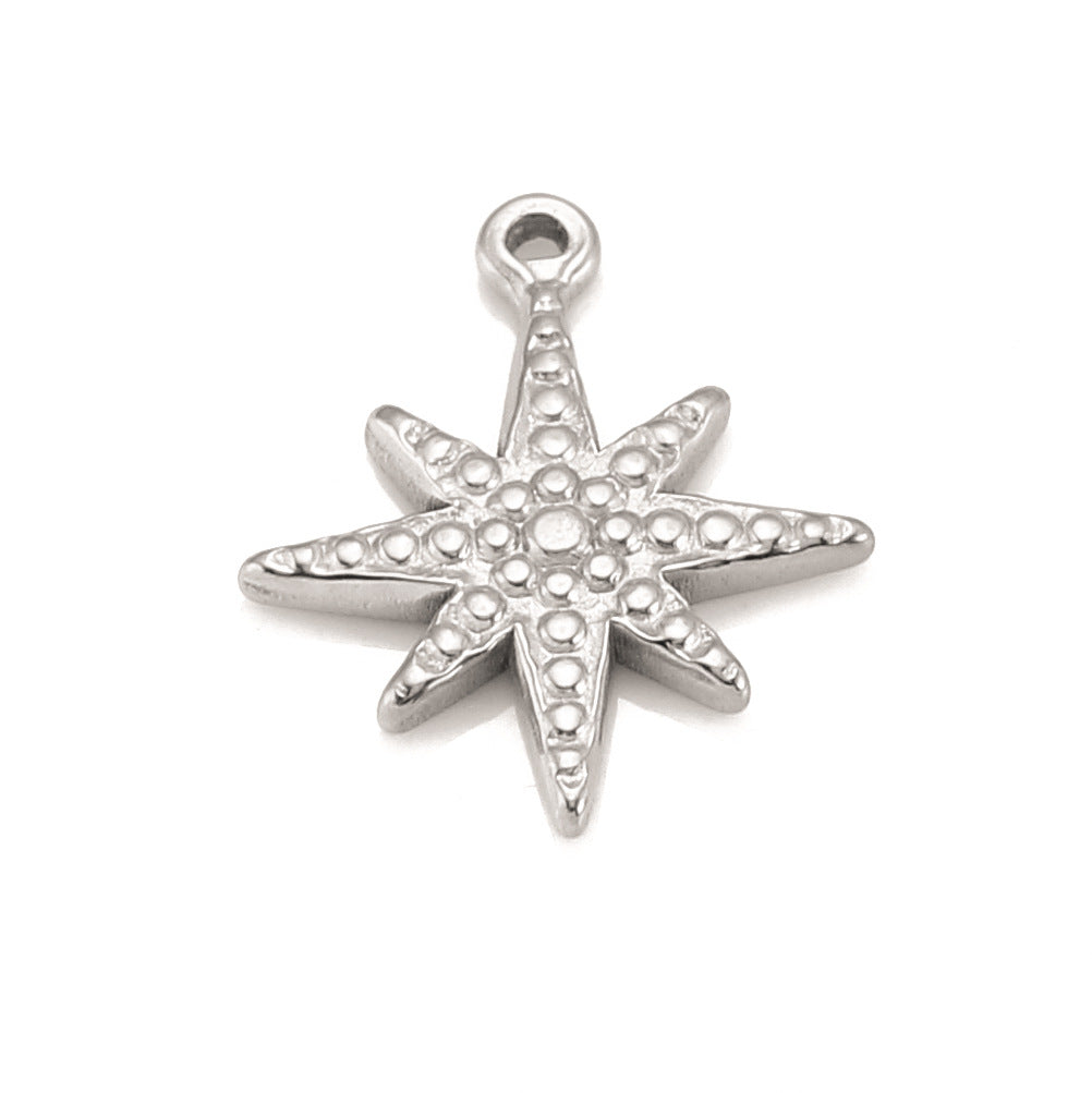Pendentif étoile à six branches en acier inoxydable