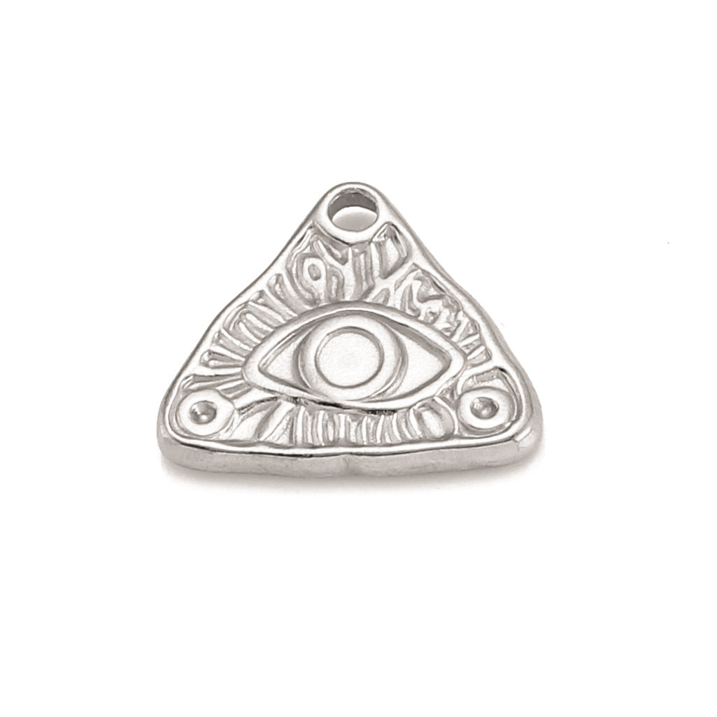Stainless Steel Triangular Devil's Eye Pendant