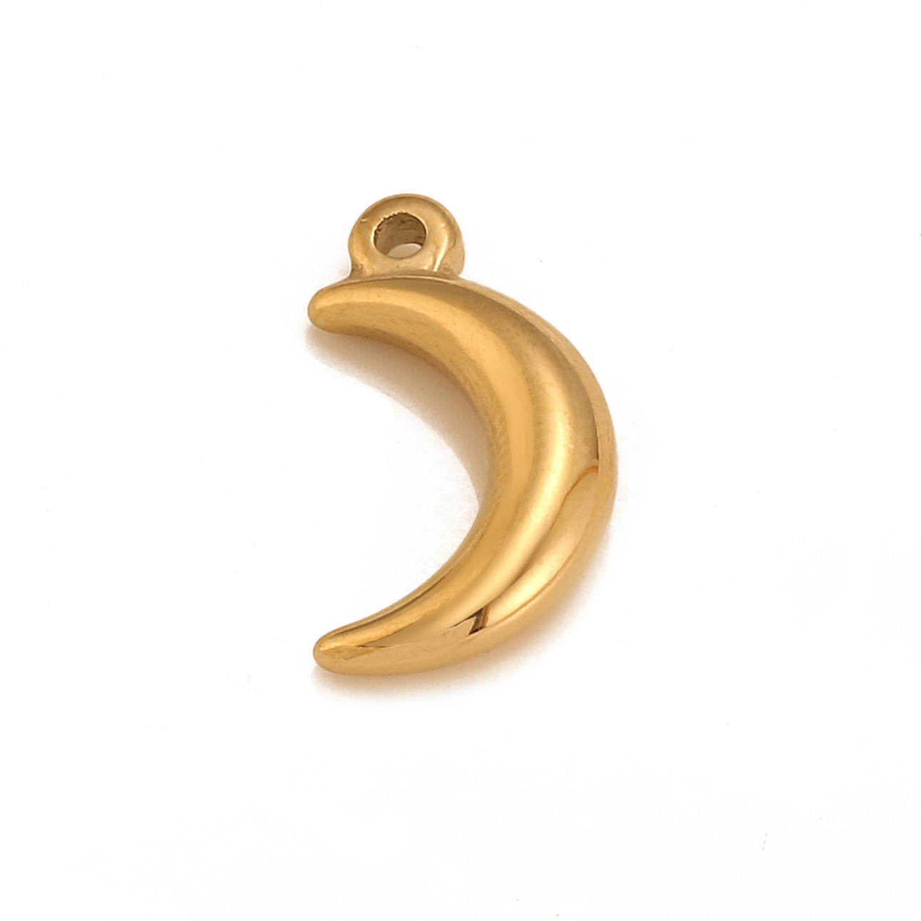 Stainless Steel 3D Solid Moon Pendant