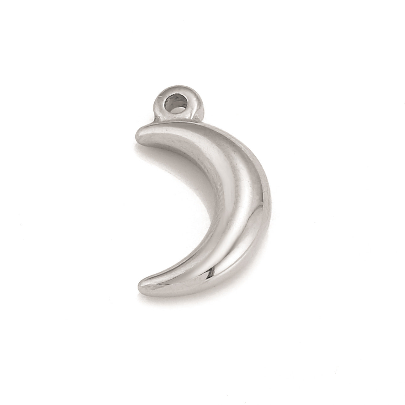 Stainless Steel 3D Solid Moon Pendant