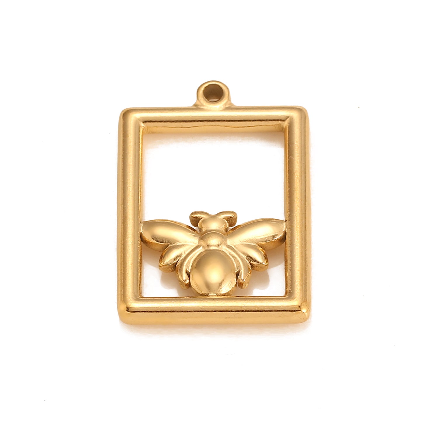 Square Hollow Bee Stainless Steel Pendant