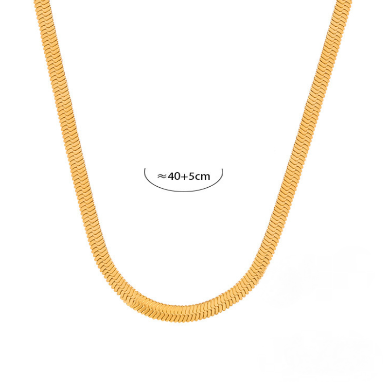 Stainless Steel Three Beads Pendant Snake Chain Necklace