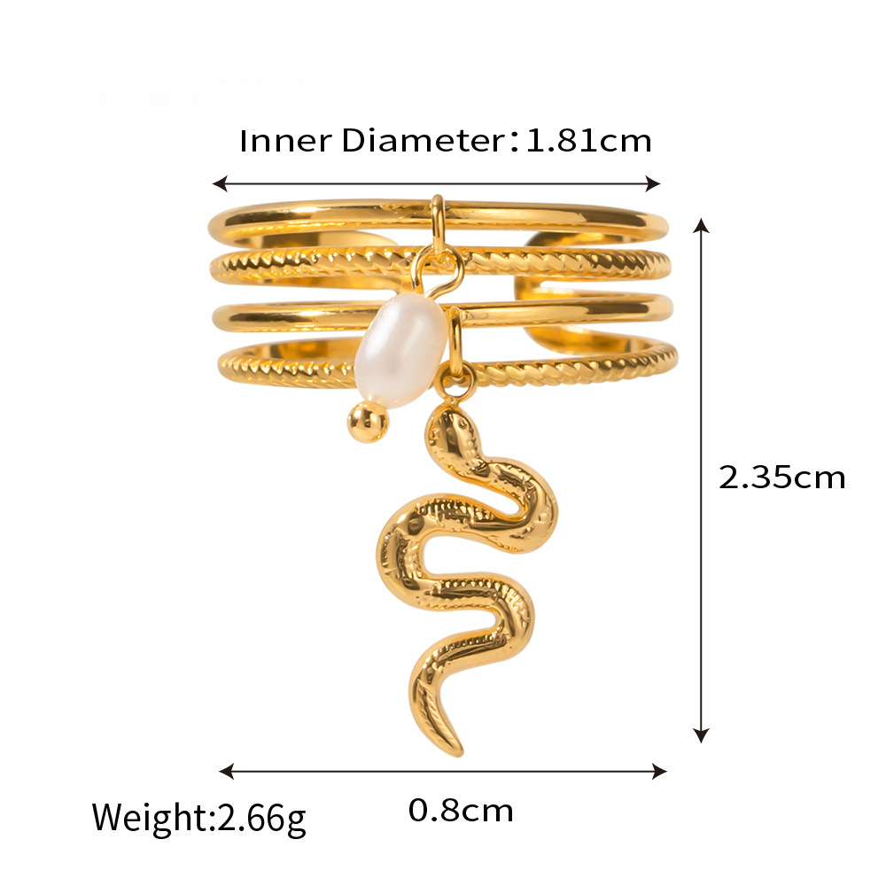 Stainless Steel Snake-shaped Open Ring