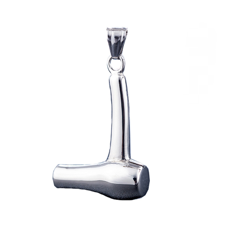 Stainless Steel Hair Dryer Pendant Necklace