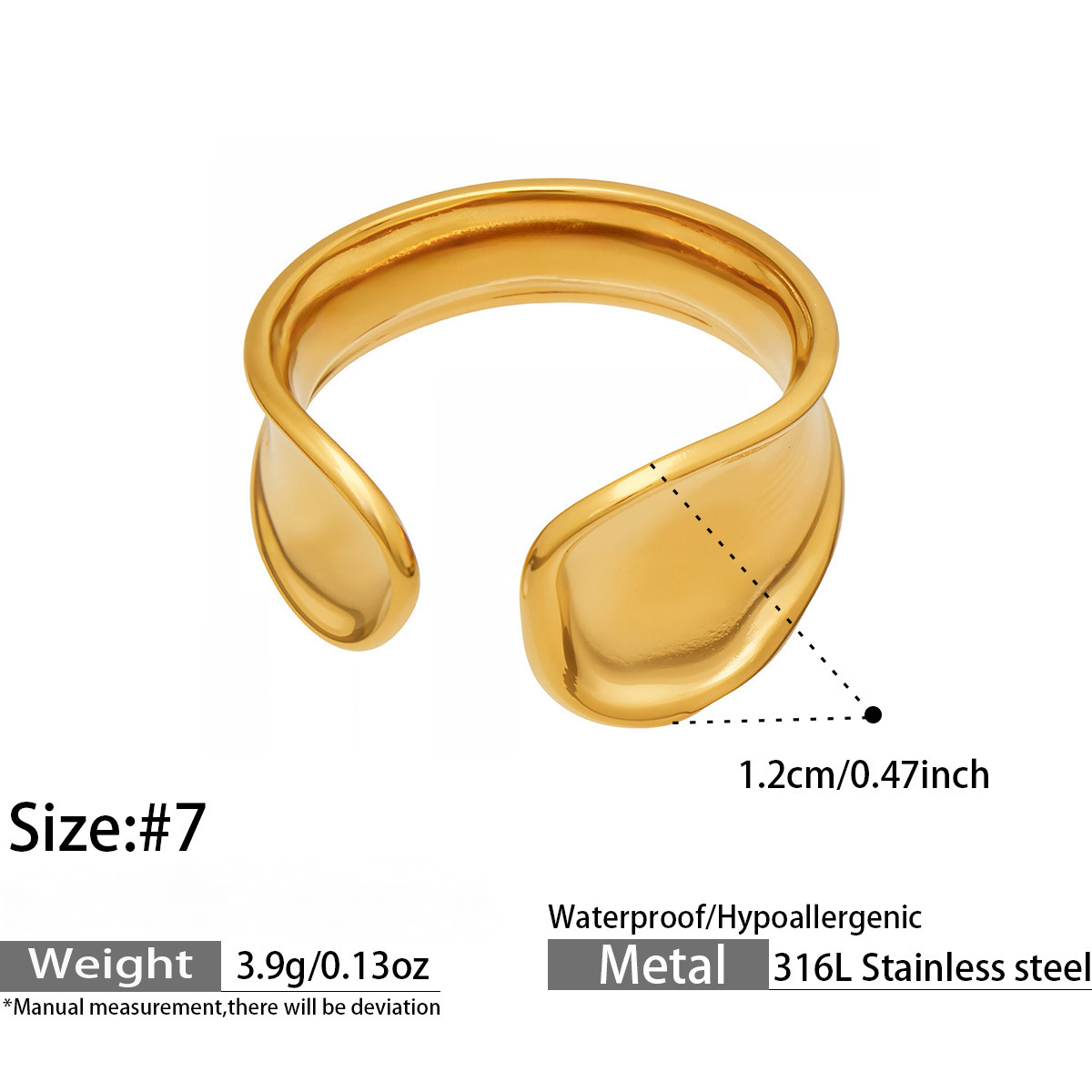 Stainless Steel Snake-shaped CZ Geometric Ring Set