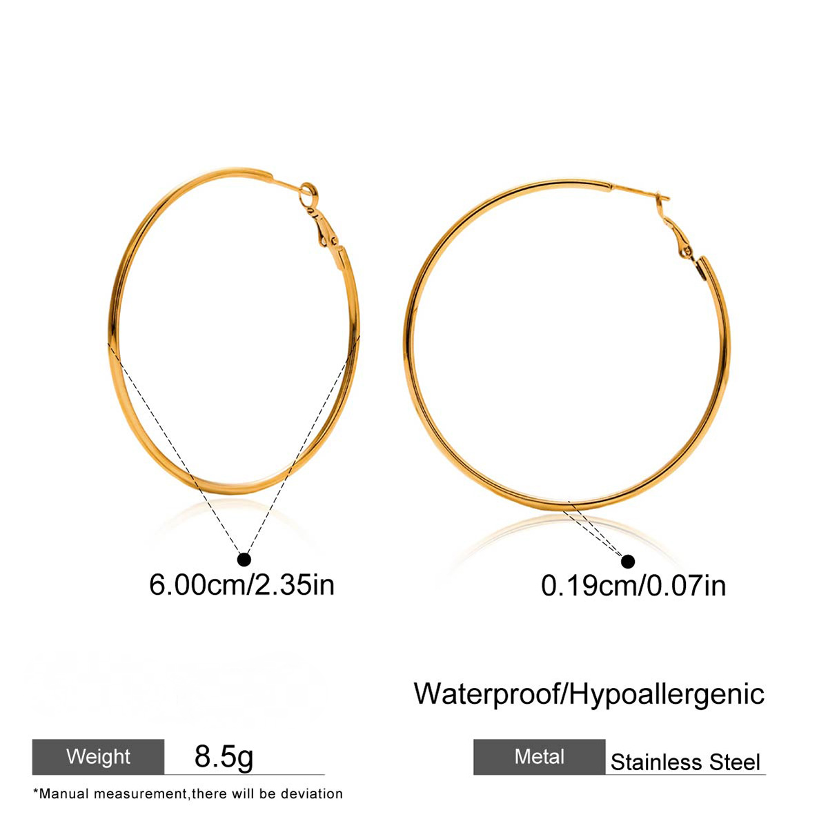Stainless Steel Glossy Coil Hoop Earrings