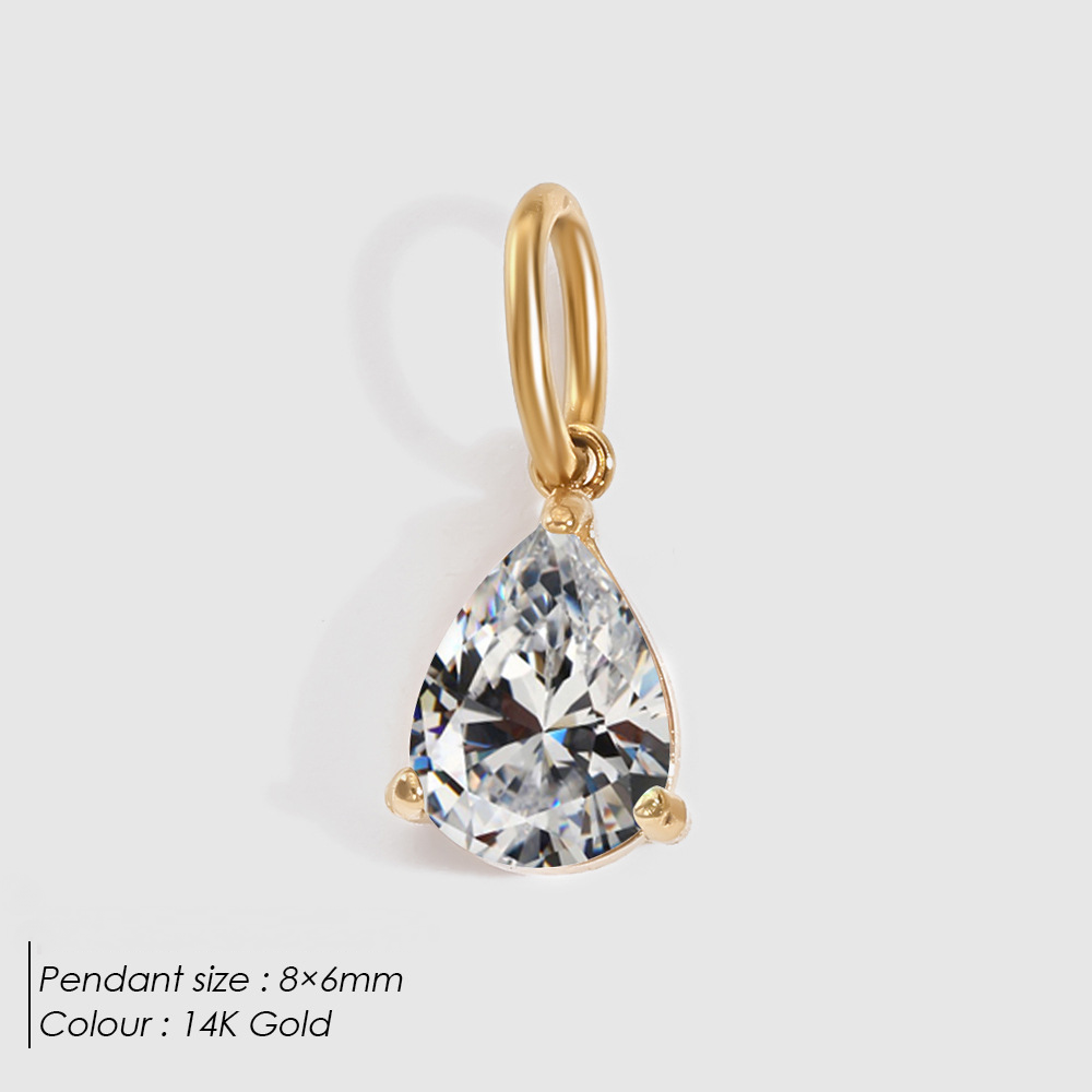 Stainless Steel Cubic Zirconia DIY Necklace Pendant