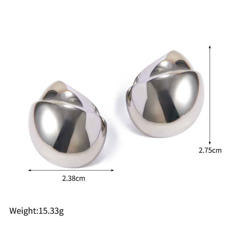 Stainless Steel Hazelnut Stud Earrings