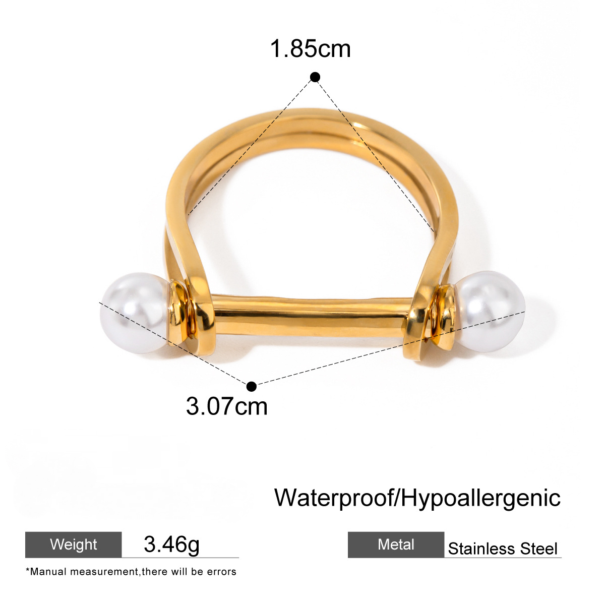 Stainless Steel Heart Band Ring