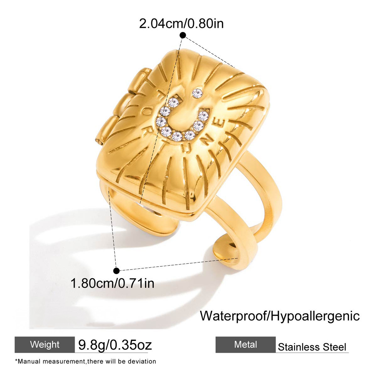Stainless Steel Photo Box Ring