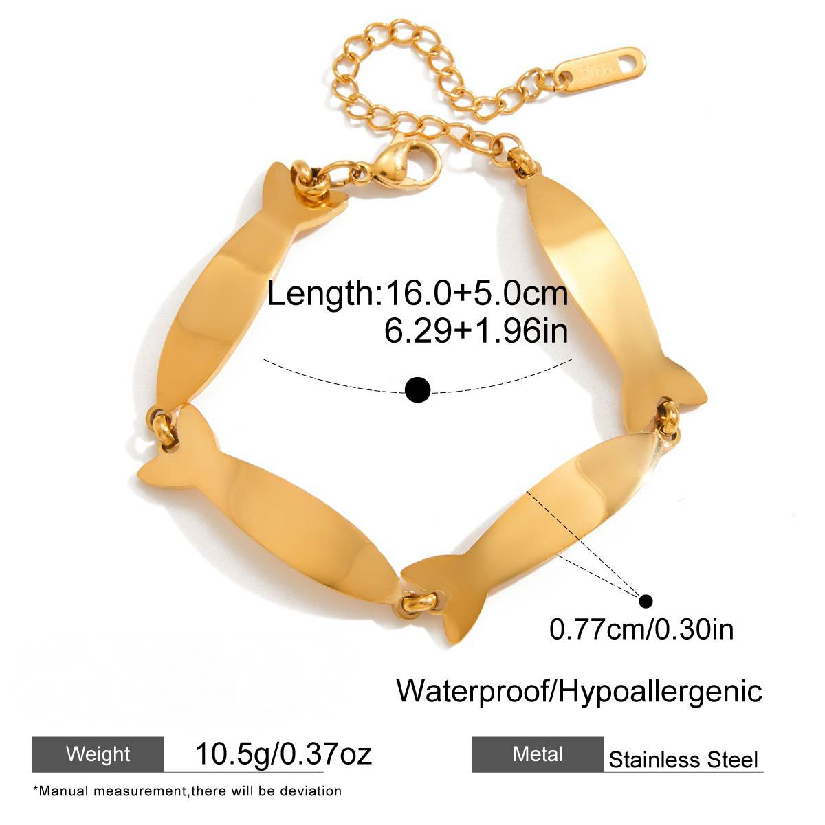Stainless Steel Fish Chain Bracelet