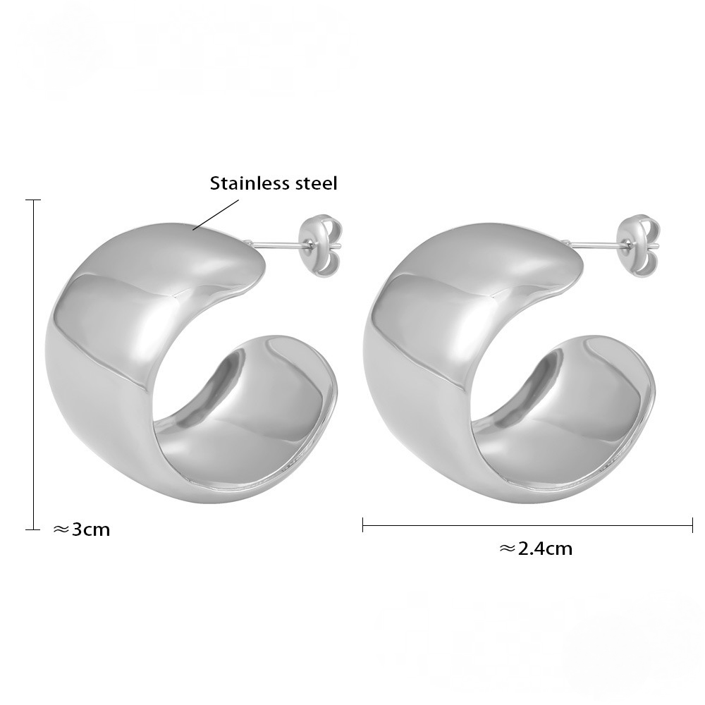 Stainless Steel Chunky Hoop Earrings