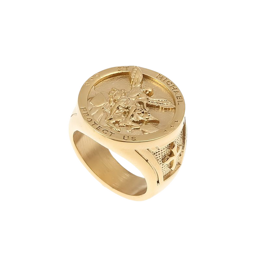 Archangel Saint Clair Exorcist Stainless Steel Ring