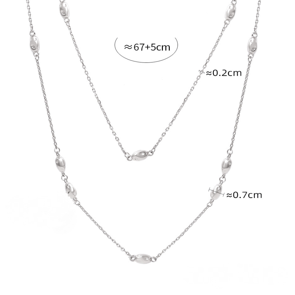 Stainless Steel Bead Double Layer Necklace