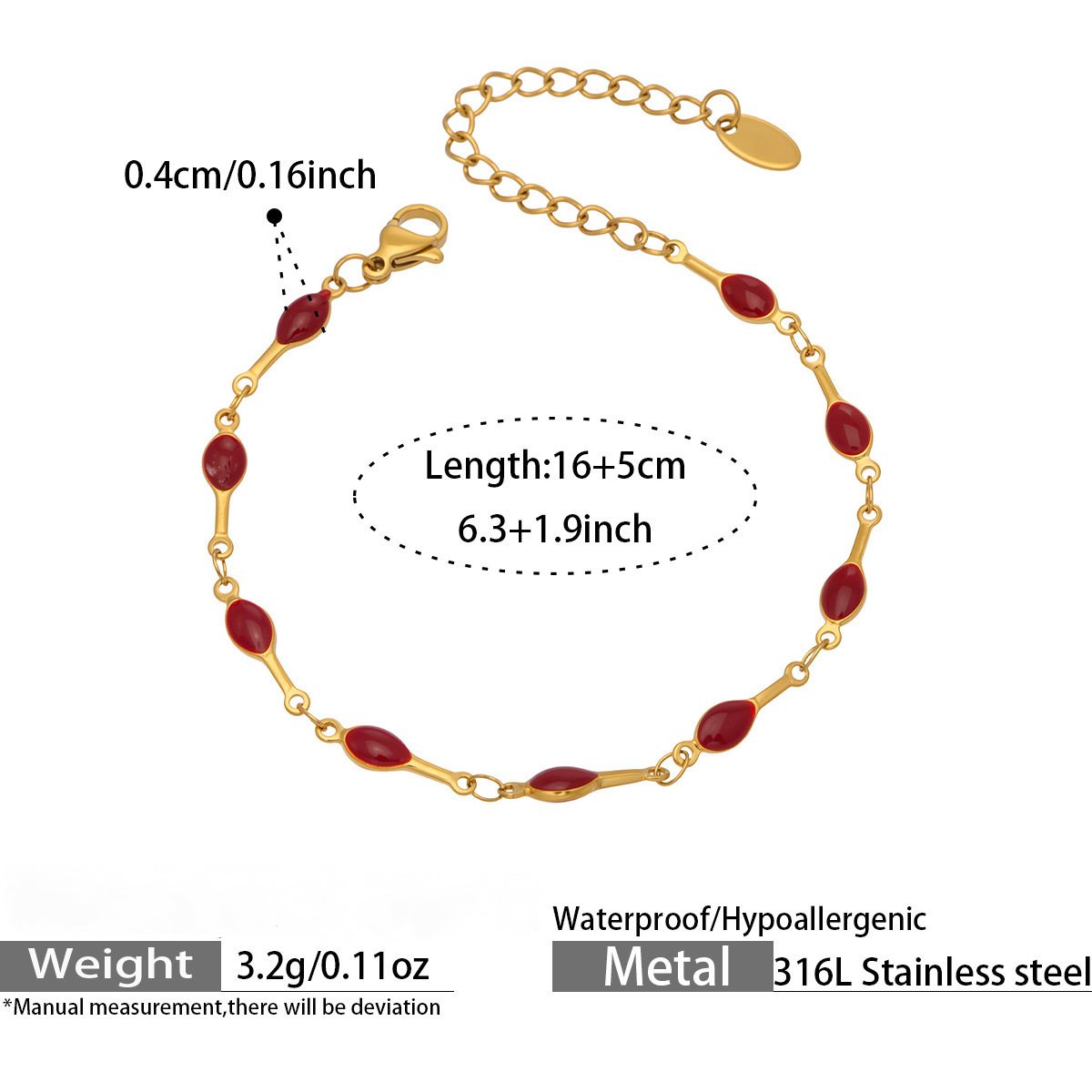 Stainless Steel Enamel Tennis Racket Necklace Bracelet Jewelry Set